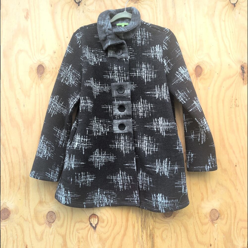 Trisha Tyler Tunic Large Button Cardigan Sweater Pockets Women's Large